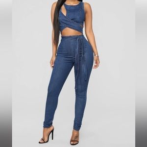 Fashion Nova Denim Jumpsuit